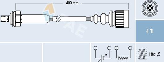 FAE 77187 - Лямбда-зонд, датчик кисню autozip.com.ua