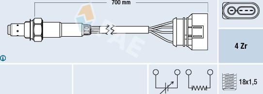 FAE 77132 - Лямбда-зонд, датчик кисню autozip.com.ua