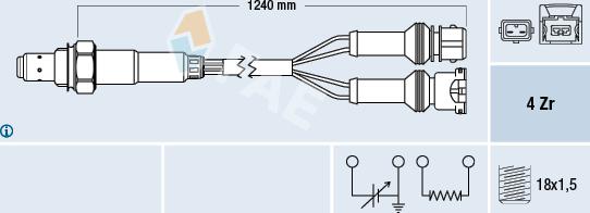 FAE 77125 - Лямбда-зонд, датчик кисню autozip.com.ua