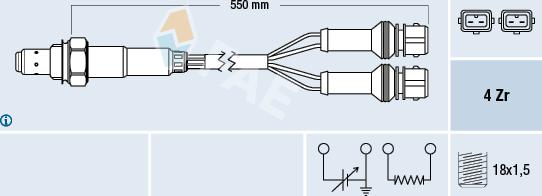 FAE 77126 - Лямбда-зонд, датчик кисню autozip.com.ua