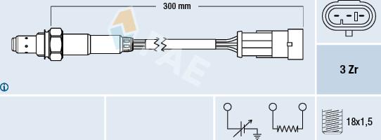 FAE 77121 - Лямбда-зонд, датчик кисню autozip.com.ua