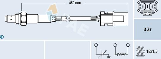 FAE 77122 - Лямбда-зонд, датчик кисню autozip.com.ua