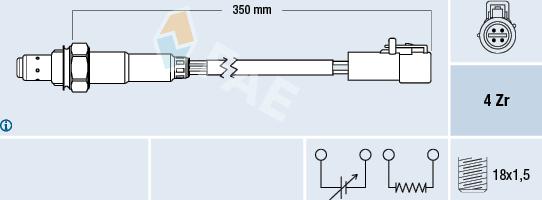 FAE 77170 - Лямбда-зонд, датчик кисню autozip.com.ua