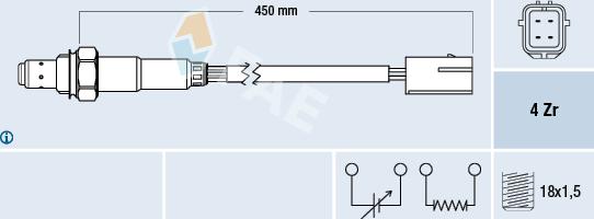 FAE 77178 - Лямбда-зонд, датчик кисню autozip.com.ua