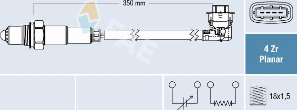 FAE 77803 - Лямбда-зонд, датчик кисню autozip.com.ua