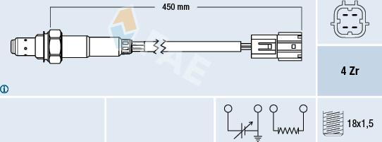 FAE 77394 - Лямбда-зонд, датчик кисню autozip.com.ua