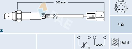 FAE 77395 - Лямбда-зонд, датчик кисню autozip.com.ua