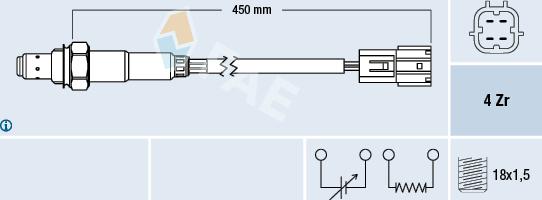 FAE 77393 - Лямбда-зонд, датчик кисню autozip.com.ua