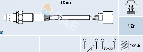 FAE 77349 - Лямбда-зонд, датчик кисню autozip.com.ua