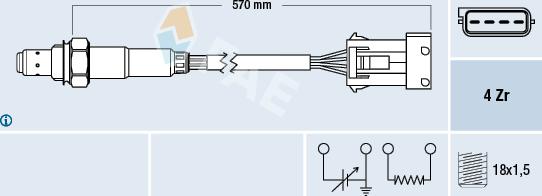 FAE 77340 - Лямбда-зонд, датчик кисню autozip.com.ua