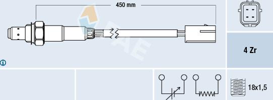 FAE 77348 - Лямбда-зонд, датчик кисню autozip.com.ua