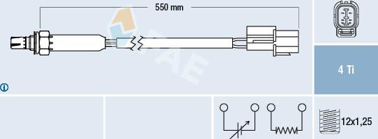FAE 77350 - Лямбда-зонд, датчик кисню autozip.com.ua