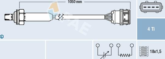 FAE 77360 - Лямбда-зонд, датчик кисню autozip.com.ua