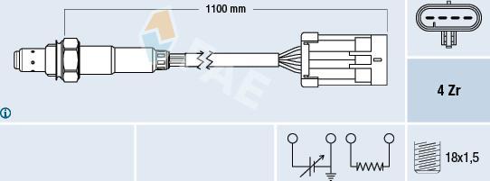 FAE 77361 - Лямбда-зонд, датчик кисню autozip.com.ua