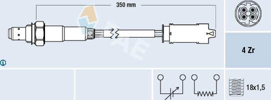 FAE 77368 - Лямбда-зонд, датчик кисню autozip.com.ua