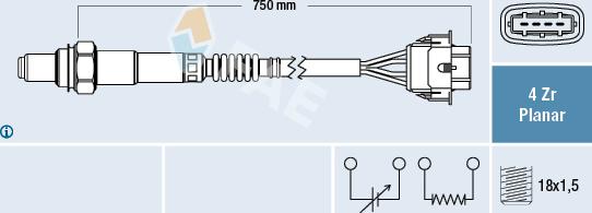 FAE 77308 - Лямбда-зонд, датчик кисню autozip.com.ua