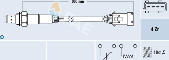 FAE 77384 - Лямбда-зонд, датчик кисню autozip.com.ua