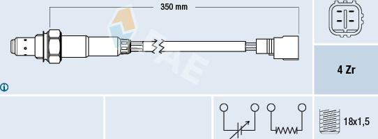 FAE 77385 - Лямбда-зонд, датчик кисню autozip.com.ua