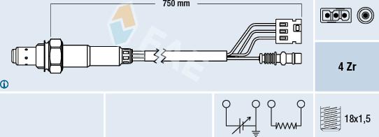 FAE 77380 - Лямбда-зонд, датчик кисню autozip.com.ua