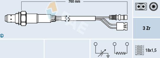 FAE 77381 - Лямбда-зонд, датчик кисню autozip.com.ua