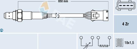 FAE 77383 - Лямбда-зонд, датчик кисню autozip.com.ua