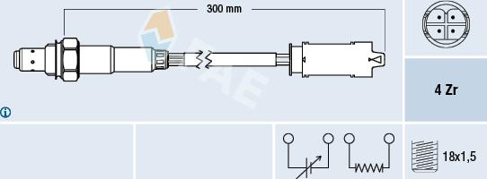 FAE 77336 - Лямбда-зонд, датчик кисню autozip.com.ua