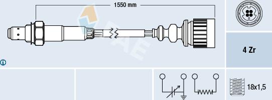 FAE 77337 - Лямбда-зонд, датчик кисню autozip.com.ua