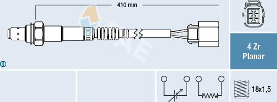 FAE 77322 - Лямбда-зонд, датчик кисню autozip.com.ua