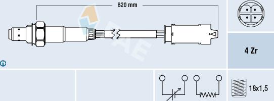 FAE 77327 - Лямбда-зонд, датчик кисню autozip.com.ua