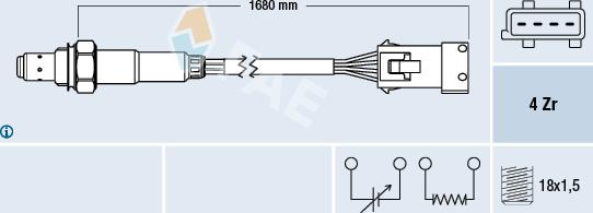 FAE 77374 - Лямбда-зонд, датчик кисню autozip.com.ua