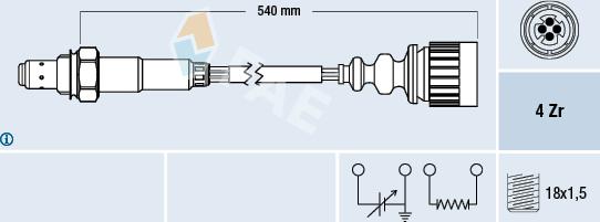 FAE 77376 - Лямбда-зонд, датчик кисню autozip.com.ua