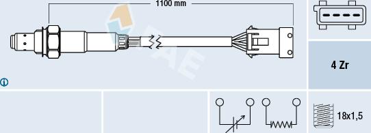 FAE 77371 - Лямбда-зонд, датчик кисню autozip.com.ua
