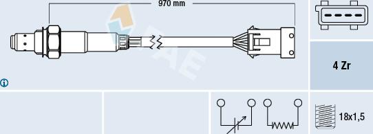 FAE 77372 - Лямбда-зонд, датчик кисню autozip.com.ua