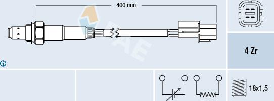 FAE 77290 - Лямбда-зонд, датчик кисню autozip.com.ua
