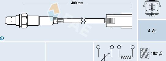 FAE 77298 - Лямбда-зонд, датчик кисню autozip.com.ua