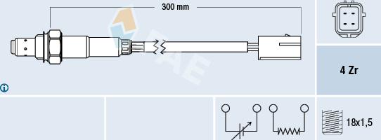 FAE 77254 - Лямбда-зонд, датчик кисню autozip.com.ua