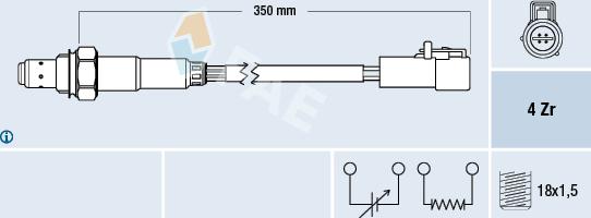 FAE 77264 - Лямбда-зонд, датчик кисню autozip.com.ua