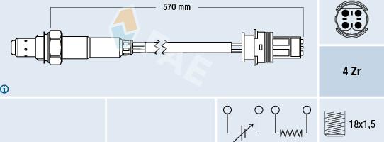 FAE 77268 - Лямбда-зонд, датчик кисню autozip.com.ua