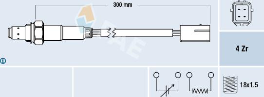 FAE 77213 - Лямбда-зонд, датчик кисню autozip.com.ua