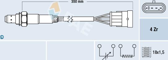 FAE 77217 - Лямбда-зонд, датчик кисню autozip.com.ua