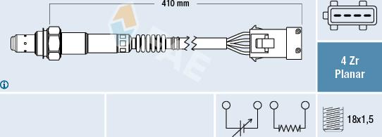 FAE 77282 - Лямбда-зонд, датчик кисню autozip.com.ua