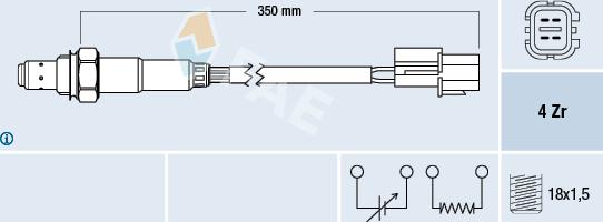 FAE 77287 - Лямбда-зонд, датчик кисню autozip.com.ua
