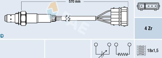 FAE 77239 - Лямбда-зонд, датчик кисню autozip.com.ua