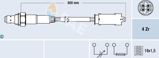 FAE 77237 - Лямбда-зонд, датчик кисню autozip.com.ua