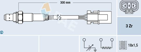 FAE 77228 - Лямбда-зонд, датчик кисню autozip.com.ua