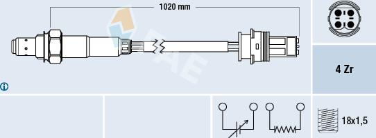 FAE 77275 - Лямбда-зонд, датчик кисню autozip.com.ua