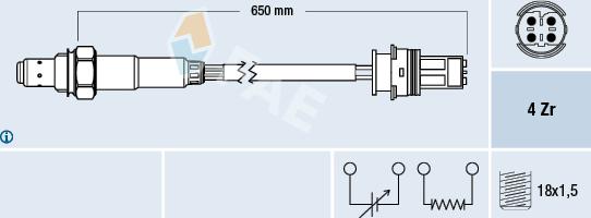 FAE 77278 - Лямбда-зонд, датчик кисню autozip.com.ua