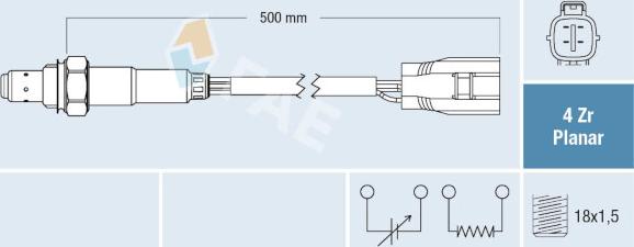 FAE 77790 - Лямбда-зонд, датчик кисню autozip.com.ua