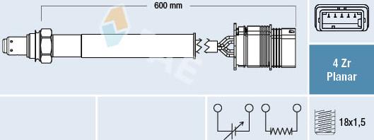 FAE 77759 - Лямбда-зонд, датчик кисню autozip.com.ua