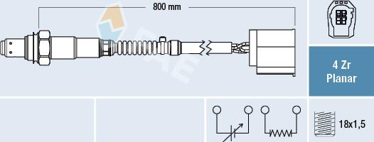 FAE 77758 - Лямбда-зонд, датчик кисню autozip.com.ua